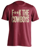 f**k the cowboys oklahoma sooners red tshirt
