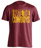 i hate the cowboys washington redskins garnet shirt