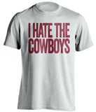 i hate the cowboys washington redskins white tshirt