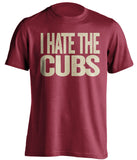 i hate the cubs arizona diamondbacks red tshirt