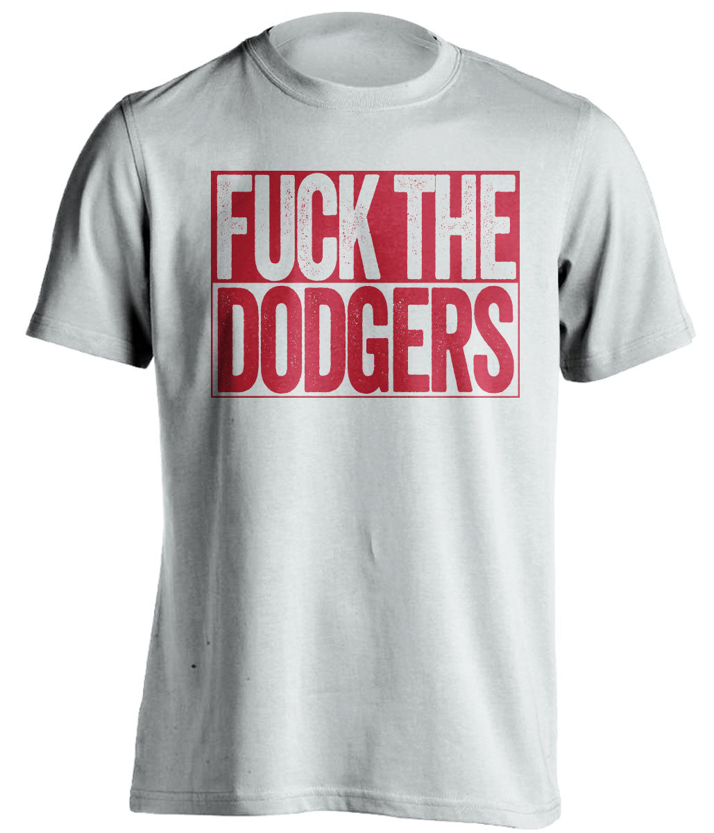 FUCK THE DODGERS Boston Red Sox white TShirt