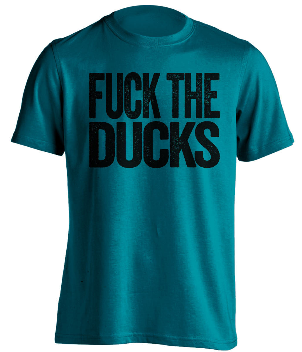 fuck the ducks san jose sharks teal tshirt