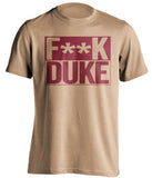 F**K DUKE Boston College Eagles gold tShirt