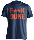 f*ck duke virginia cavaliers blue tshirt