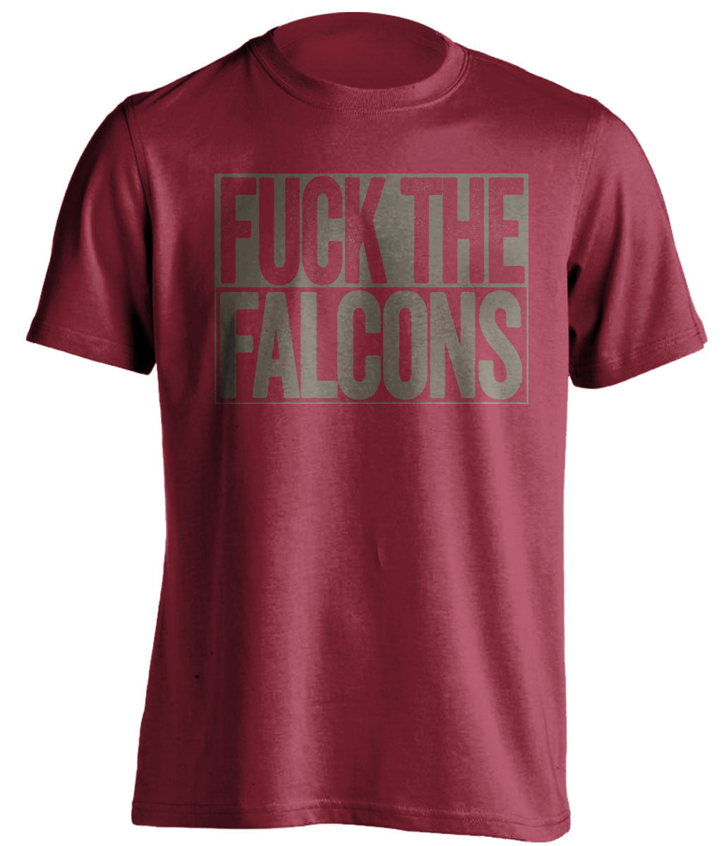 FUCK THE FALCONSTampa Bay Buccaneers red TShirt