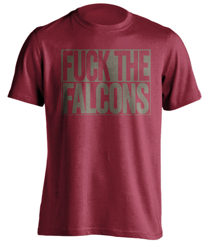FUCK THE FALCONSTampa Bay Buccaneers red TShirt