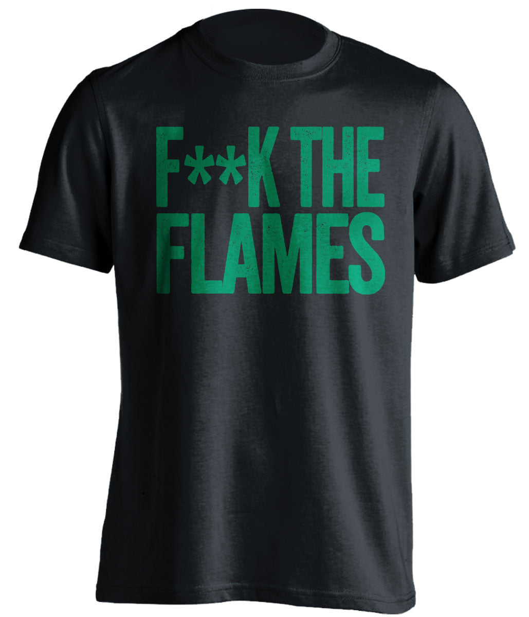 f**k the flames vancouver canucks black tshirt