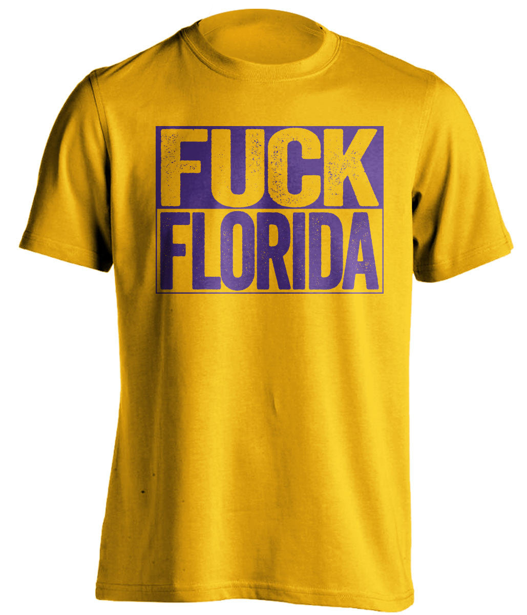 FUCK FLORIDA LSU Tigers gold TShirt