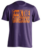 f**k the gamecocks clemson tigers purple shirt
