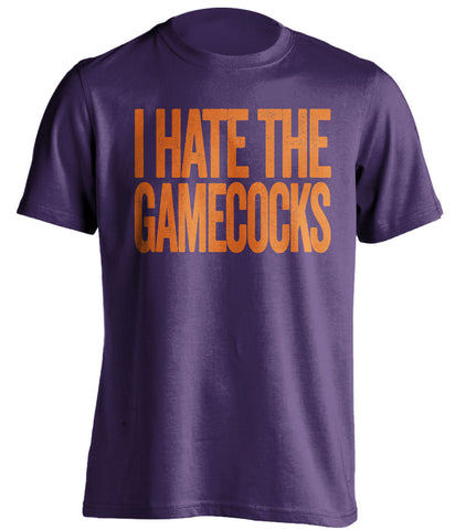 i hate the gamecocks clemson tigers purple tshirt