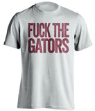 fuck the gators florida state seminoles white tshirt