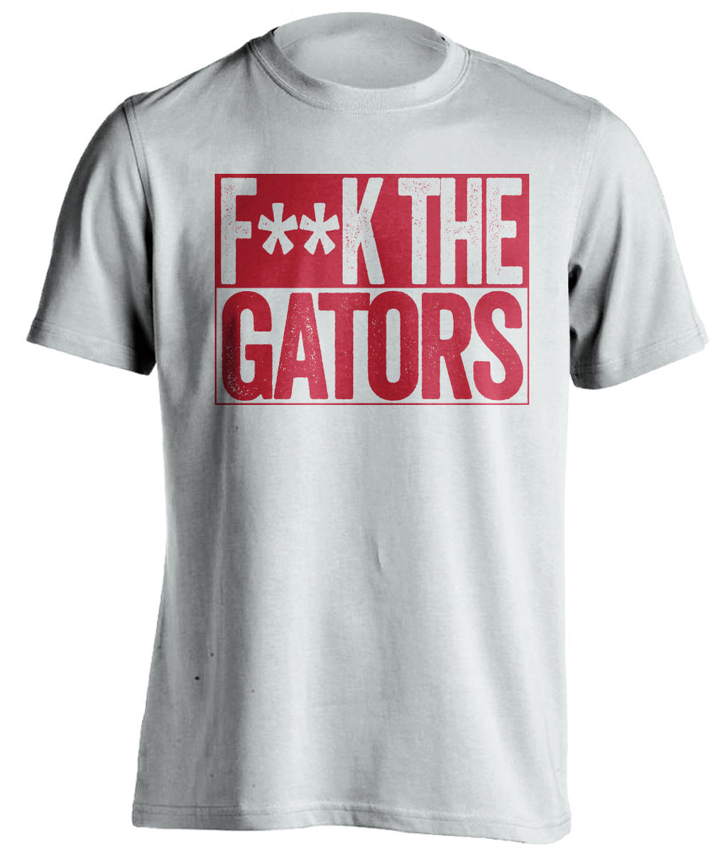 fuck the gators georgia bulldogs white shirt