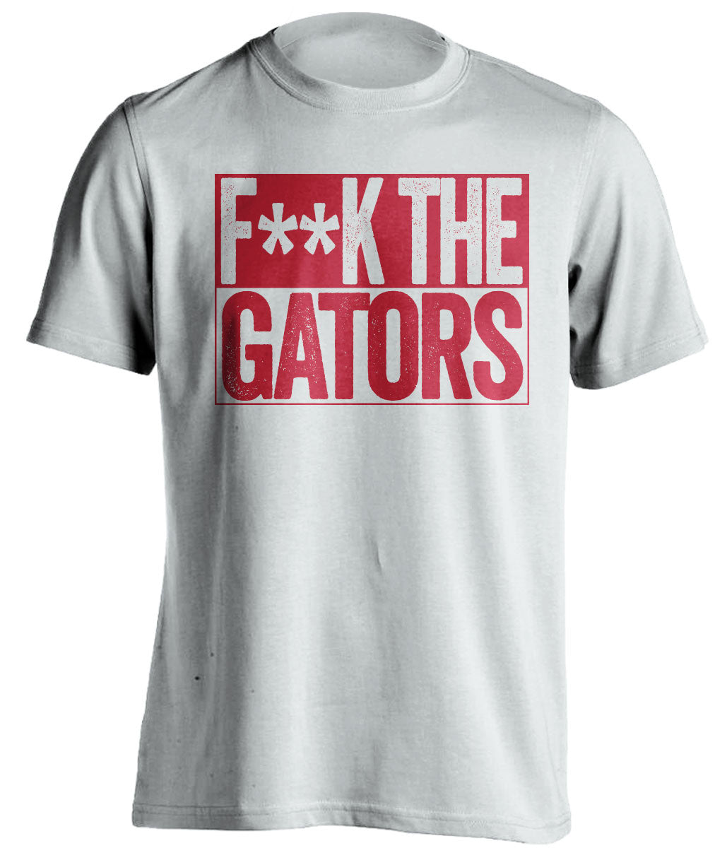 fuck the gators georgia bulldogs white shirt