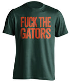 fuck the gators miami hurricanes green tshirt
