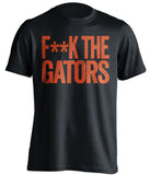 f*ck the gators miami hurricanes black tshirt