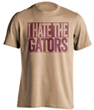 i hate the gators fsu seminoles gold shirt