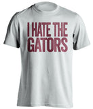 i hate the gators fsu seminoles white tshirt