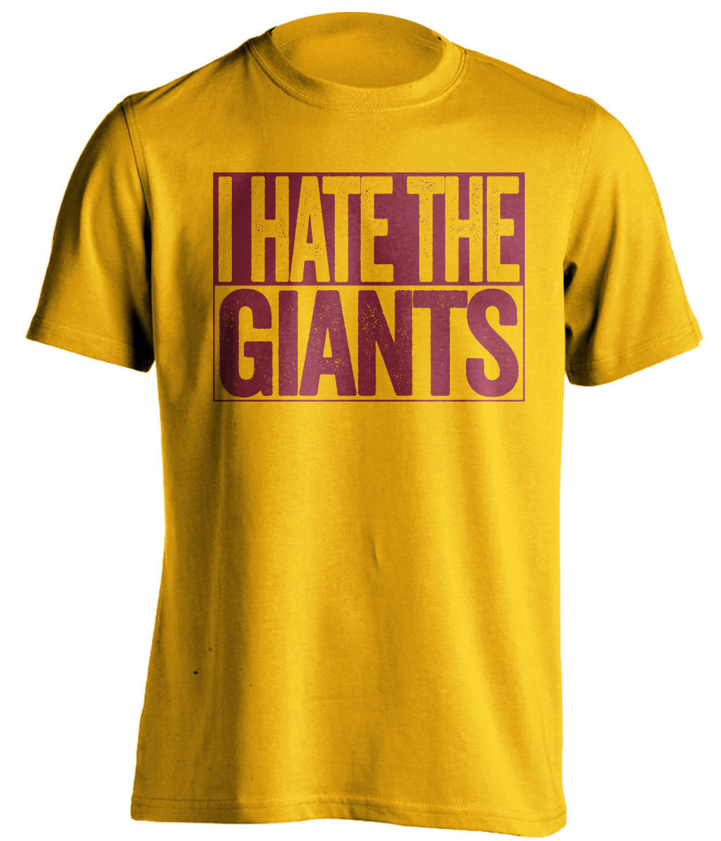 i hate the giants washington redskins gold shirt