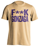 f**k gonzaga washington huskies gold tshirt