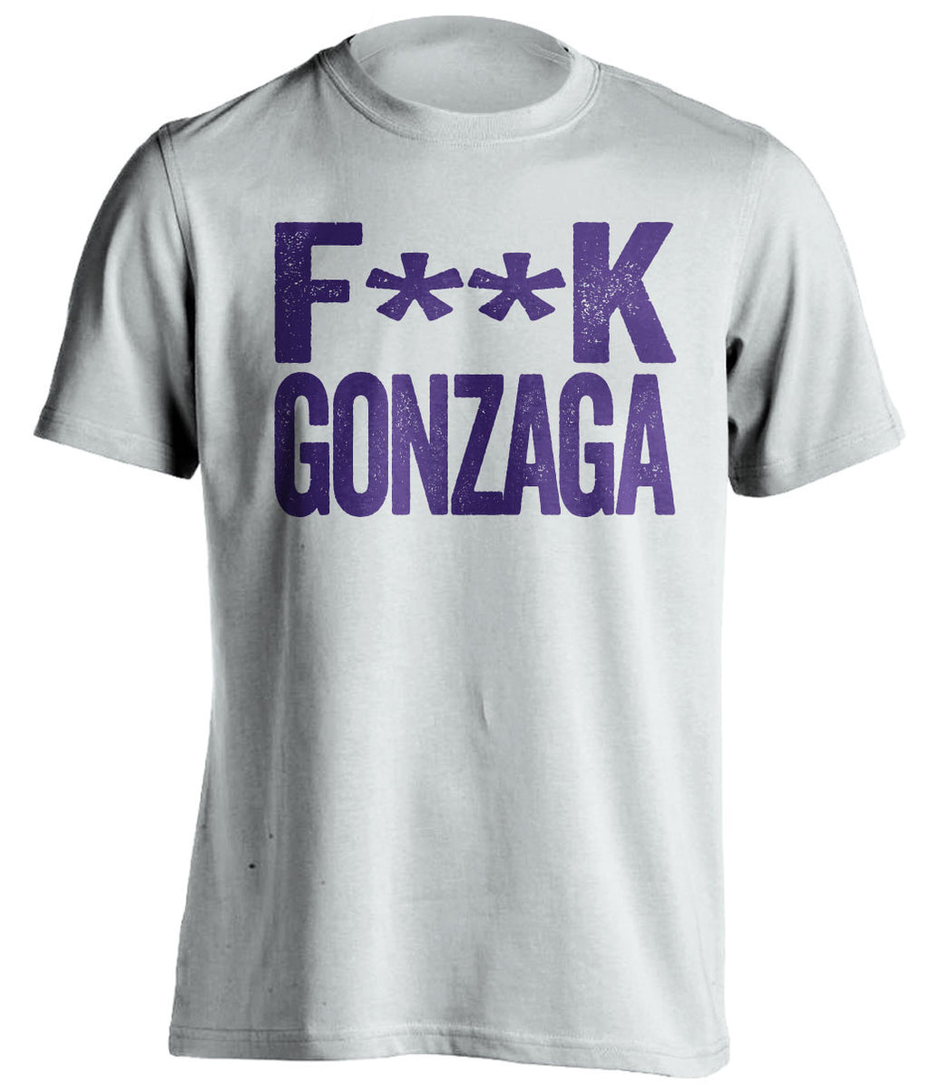 f**k gonzaga washington huskies white tshirt