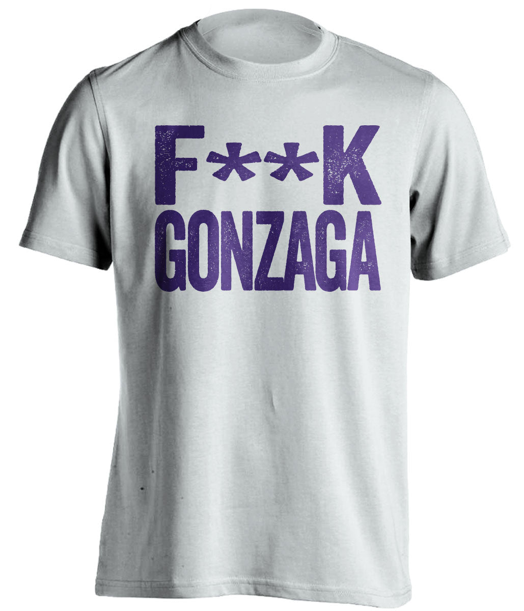 f**k gonzaga washington huskies white tshirt