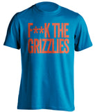 f**k the grizzlies oklahoma city thunder blue tshirt