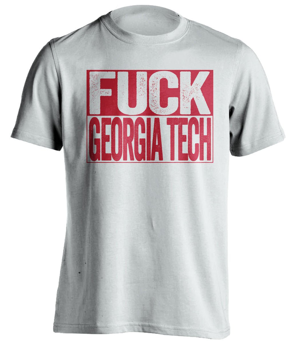 fuck georgia tech georgia bulldogs white shirt