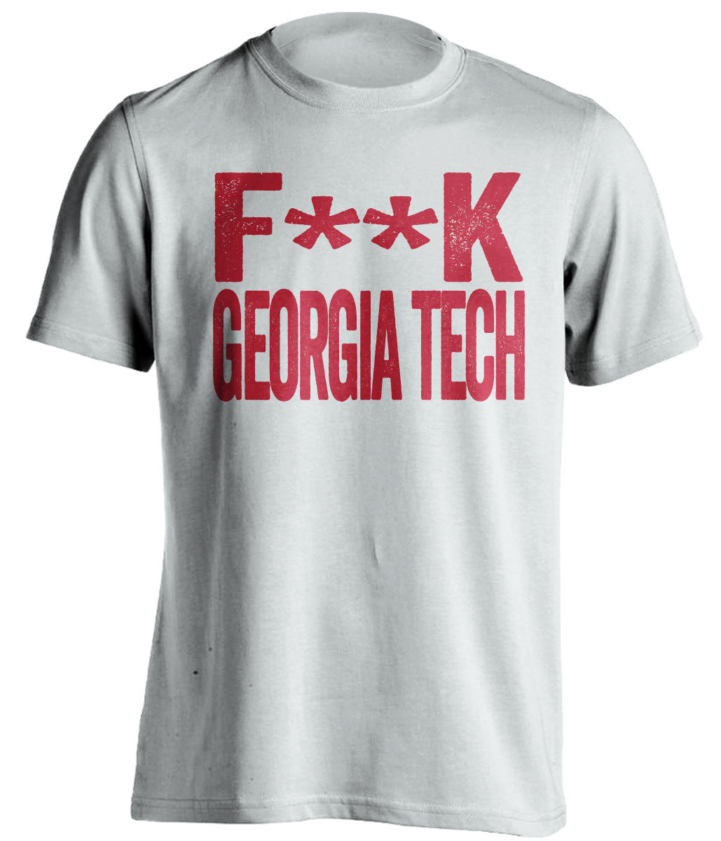 f**k georgia tech georgia bulldogs white tshirt