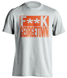 f**k georgetown syracuse orange white shirt