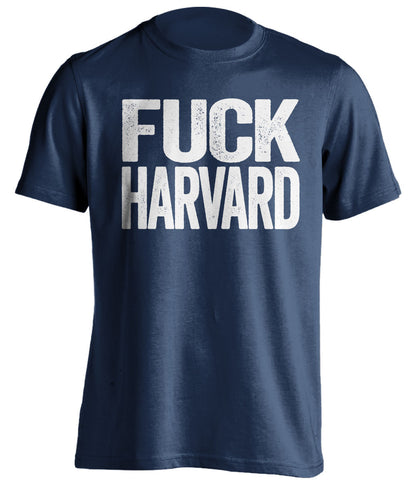 FUCK HARVARD Yale Bulldogs blue Shirt