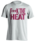 f**k the heat cleveland cavaliers white tshirt