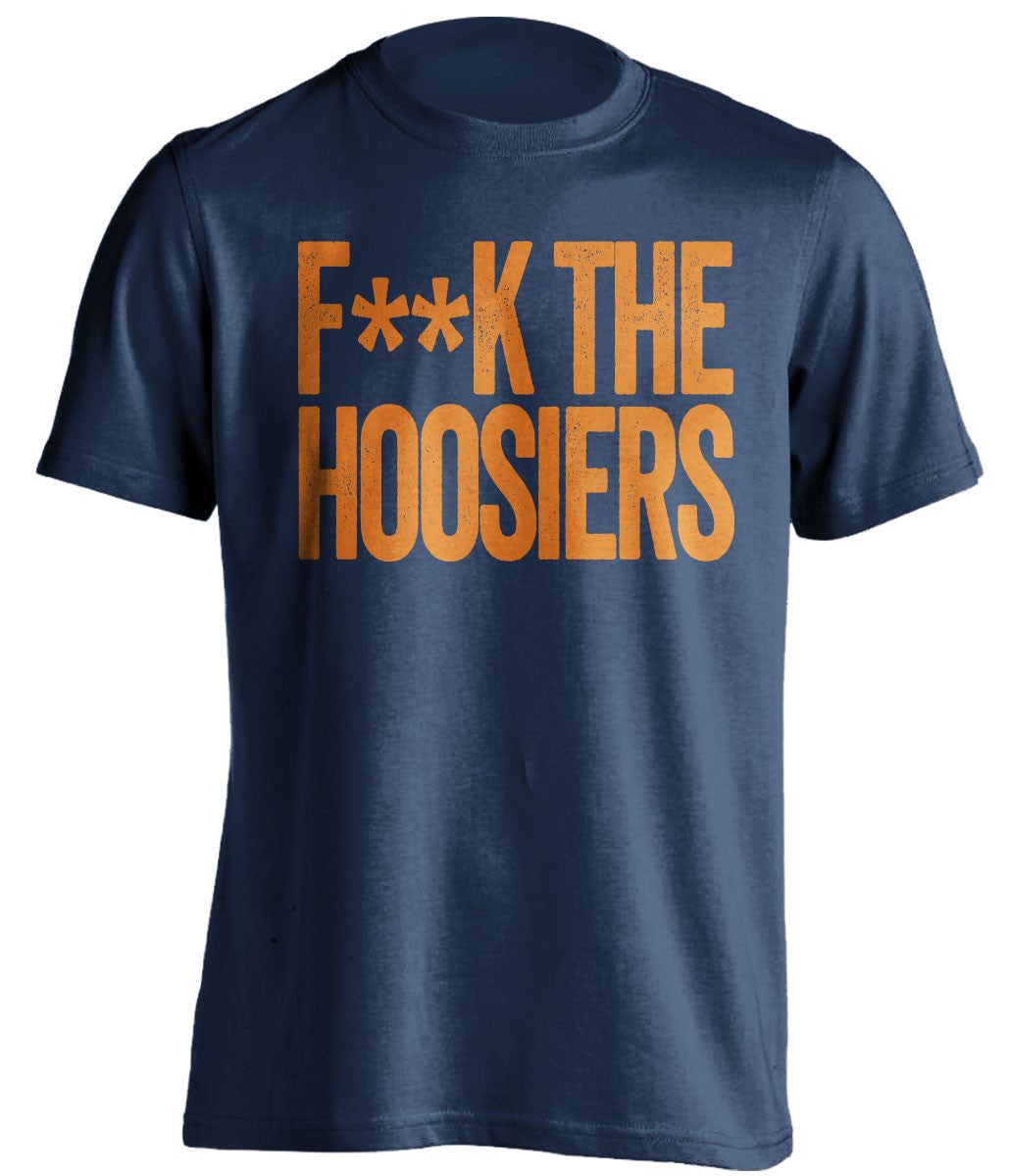 f**k the hoosiers illinois fighting illini blue tshirt