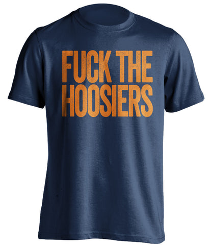 fuck the hoosiers illinois fighting illini blue tshirt