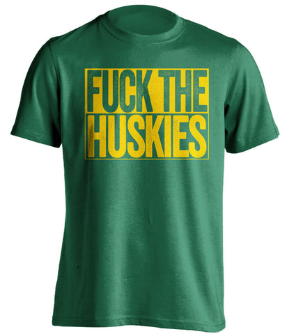 FUCK THE HUSKIES Oregon Ducks green TShirt