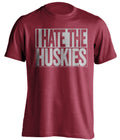 I Hate The Huskies WSU Cougars red TShirt