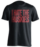 I Hate The Huskies WSU Cougars black Shirt