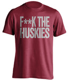 F**K THE HUSKIES Washington State Cougars red Shirt
