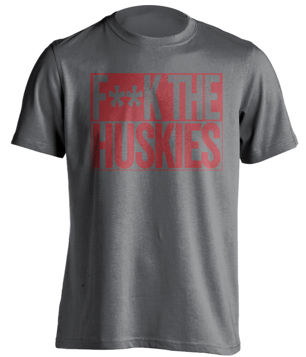 F**K THE HUSKIES Washington State Cougars grey TShirt