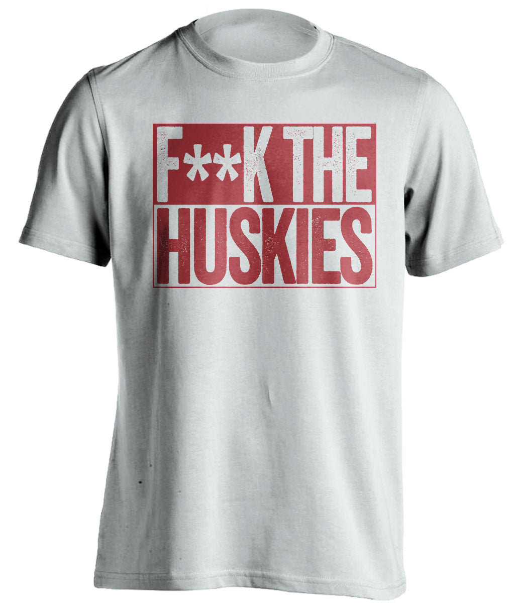 F**K THE HUSKIES Washington State Cougars white TShirt