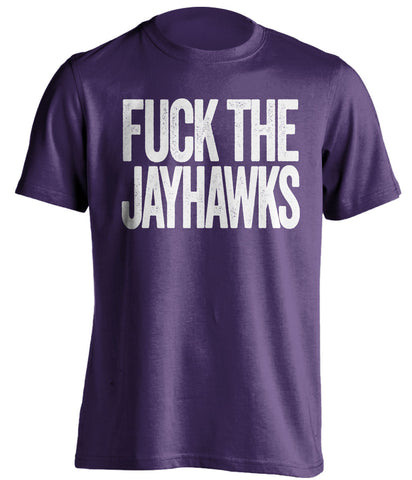 fuck the jayhawks ksu wildcats purple tshirt