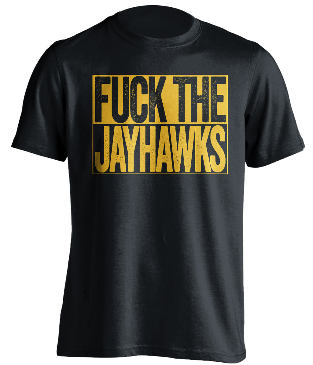 FUCK THE JAYHAWKS Missouri Tigers black TShirt