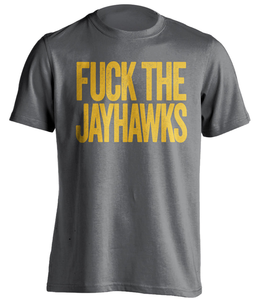 FUCK THE JAYHAWKS Missouri Tigers grey Shirt