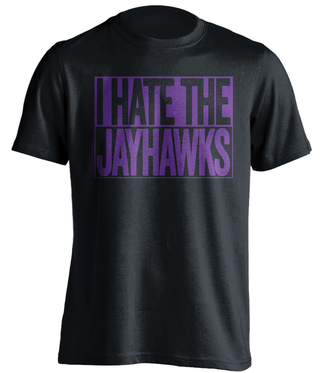 i hate the jayhawks kansas state wildcats black shirt