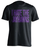 i hate the jayhawks kansas state wildcats black tshirt