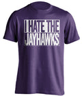 i hate the jayhawks kansas state wildcats purple shirt