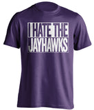 i hate the jayhawks kansas state wildcats purple shirt