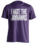 i hate the jayhawks kansas state wildcats purple tshirt