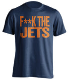 f**k the jets edmonton oilers blue tshirt