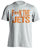 f**k the jets edmonton oilers white tshirt