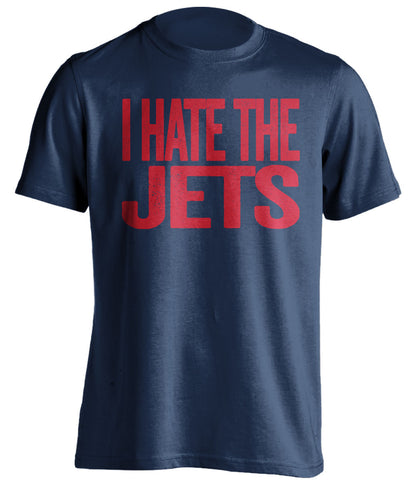 i hate the jets new england patriots blue tshirt